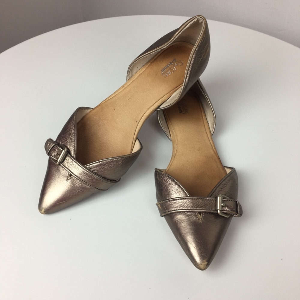 Dr shcool’s pointy flats golden